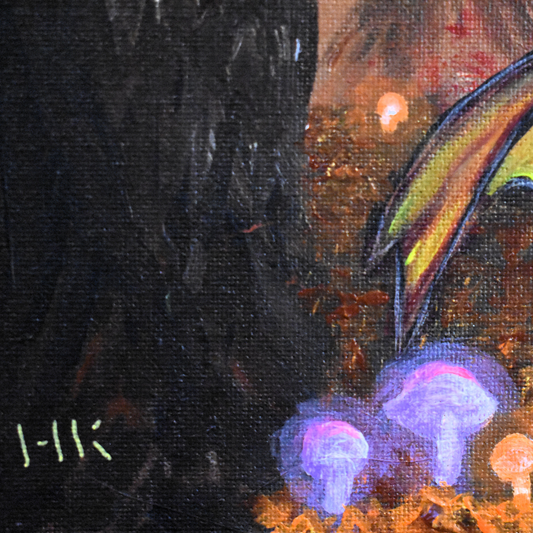 Feather & Flame | Original Acrylic on Canvas