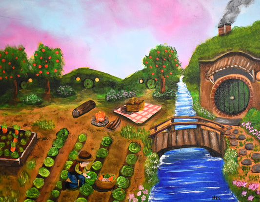 Leaf & Latch – Original Acrylic Painting